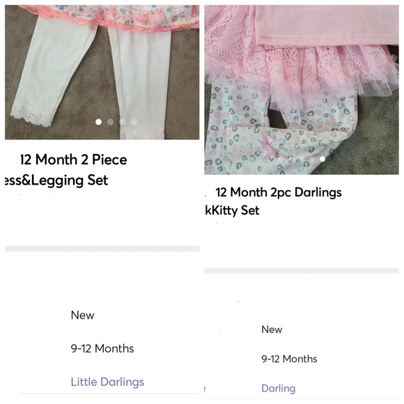 New 2 Outfit Girl's 12 Month Bundle - Picture 2 of 4